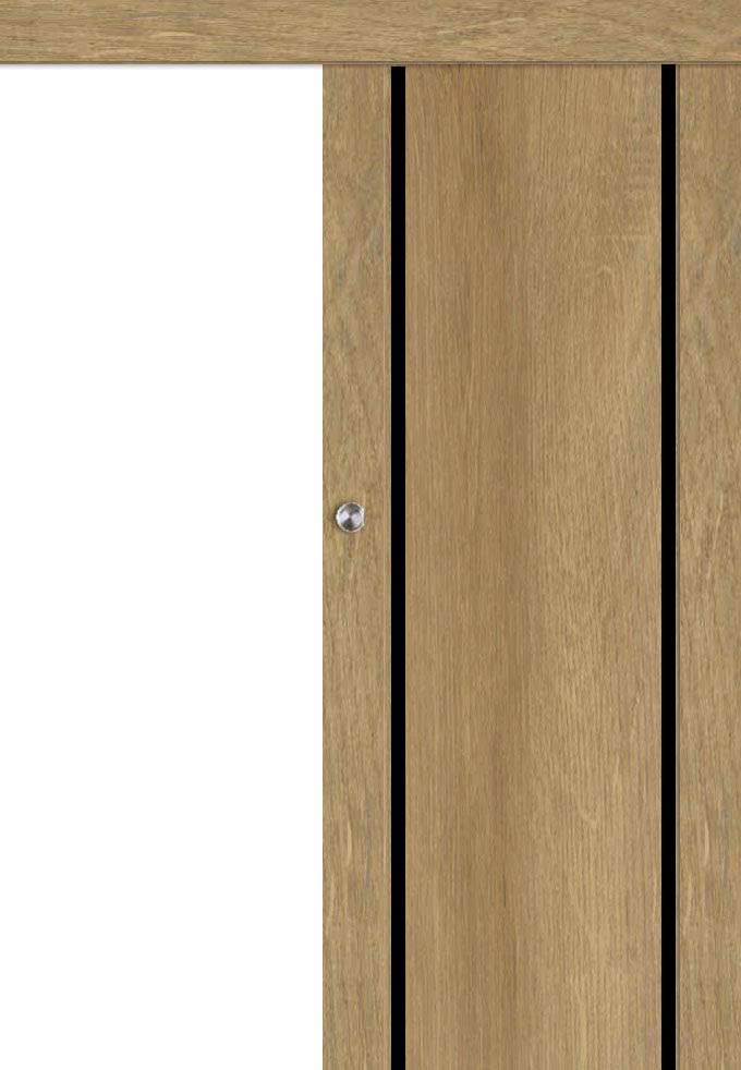 Posuvné dveře na stěnu VASCO Doors - LEON 4 s intarzií