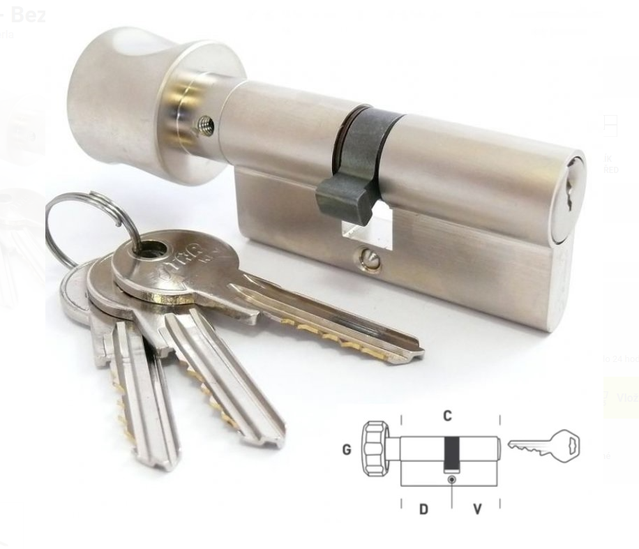 Bezpečnostní vložka 70S - s knoflíkem (bez karty) - Nikl perla