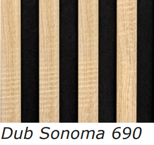 WOHNARTIG SPAZIO - Dekorační akustický filcový panel na zeď - 27 x 260 cm - 0,70m²- černý filc