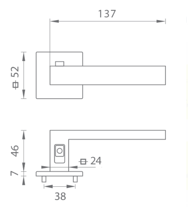 MP Kování - TI - SQUARE - HR 4275Q 7S s uzamykáním - Černá mat