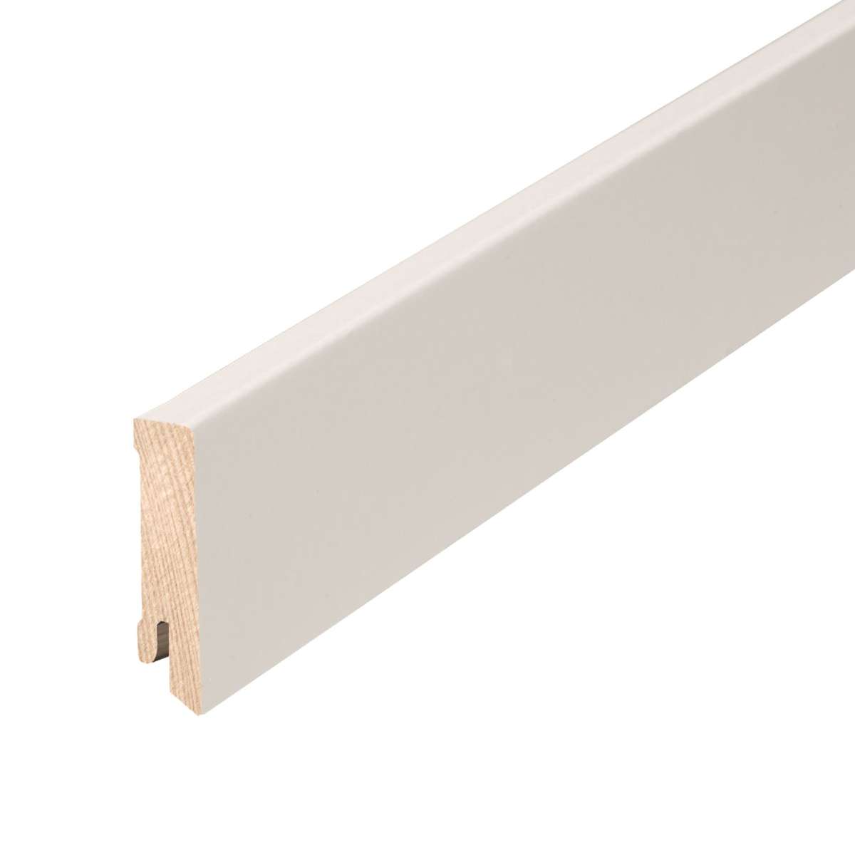 Bílá soklová obvodová lišta, 16x58mm, 2,4m hrana 60 SMRK, fólie - CUBE 631