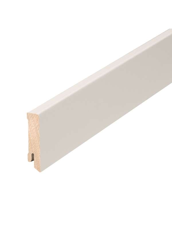 Bílá soklová obvodová lišta, 16x58mm, 2,4m hrana 60 SMRK, fólie - CUBE 631