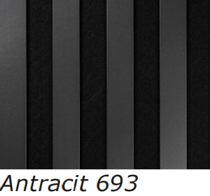 WOHNARTIG SPAZIO - Dekorační akustický filcový panel na zeď - 27 x 260 cm - 0,70m²- černý filc