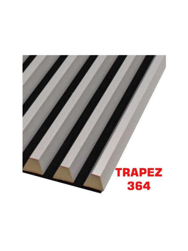 Kospan TRAPEZ - Dekorační akustický filcový panel na zeď - 27 x 275 cm - 0,74m²- černý filc