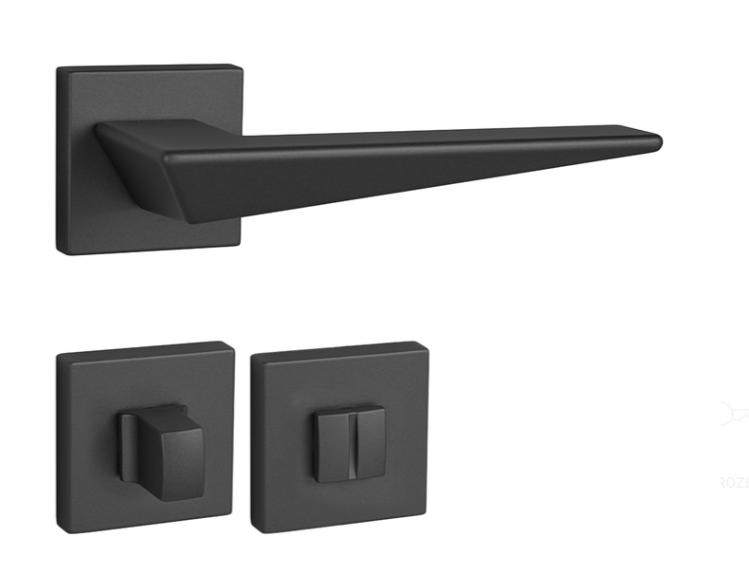 MP Kování - FO NAXOS HR - Černá - Klika s hranatou rozetou