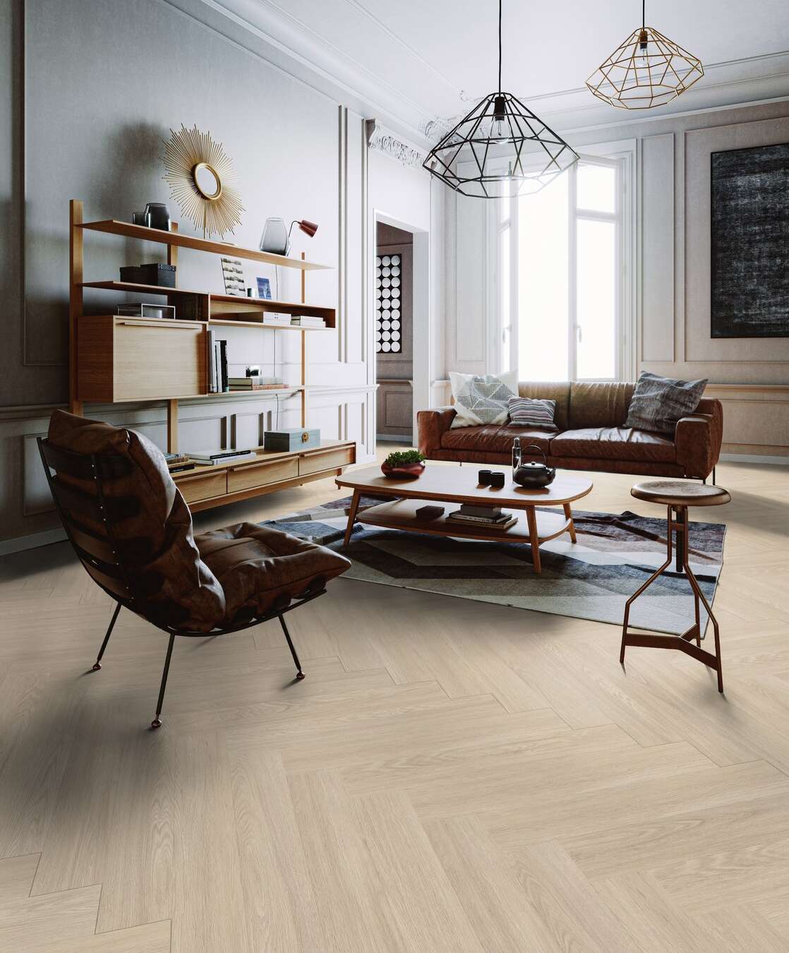 Gerflor DESIGNART 0,55 (Blomma Light) Herringbone 39041464 - Rigid Click