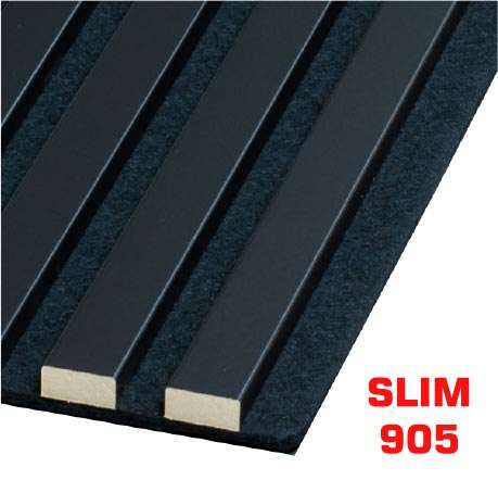 Kospan SLIM - Dekorační akustický filcový panel na zeď - 27 x 275 cm - 0,74m²- černý filc