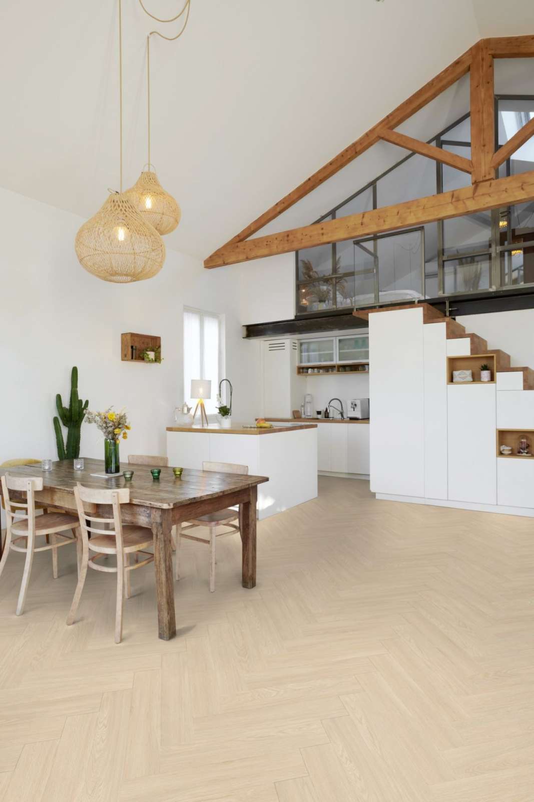 Gerflor DESIGNART 0,55 (Blomma Cream) Herringbone 39201463 - Lepený vinyl