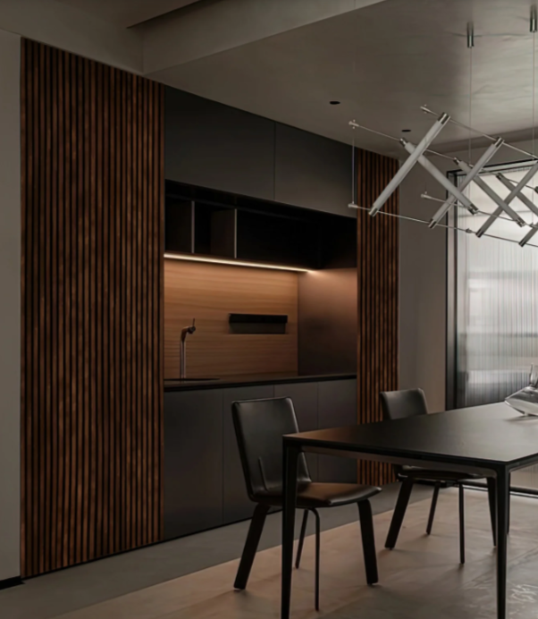 WOHNARTIG PREMIUM - Dekorační akustický filcový panel na zeď - 27 x 275 cm - 0,74m²- černý filc