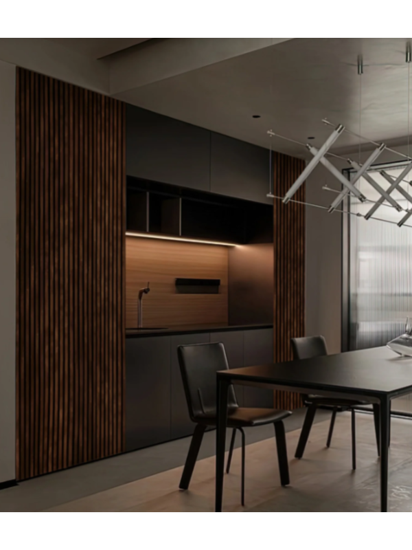 WOHNARTIG PREMIUM - Dekorační akustický filcový panel na zeď - 27 x 275 cm - 0,74m²- černý filc