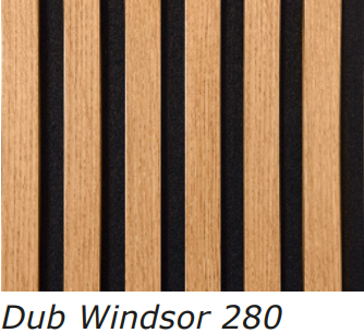 WOHNARTIG CLASSIC - Dekorační akustický filcový panel na zeď -  27 x 275 cm - 0,74m²- černý filc