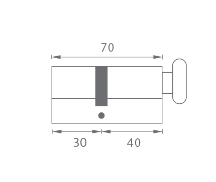 Stavební cylindrická vložka - s knoflíkem AL BS - Černá matná