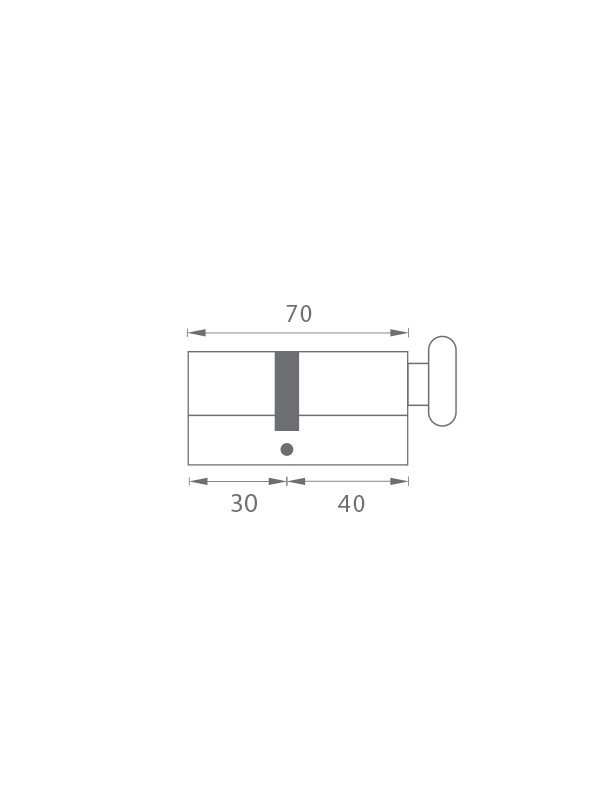 Stavební cylindrická vložka - s knoflíkem AL BS - Černá matná