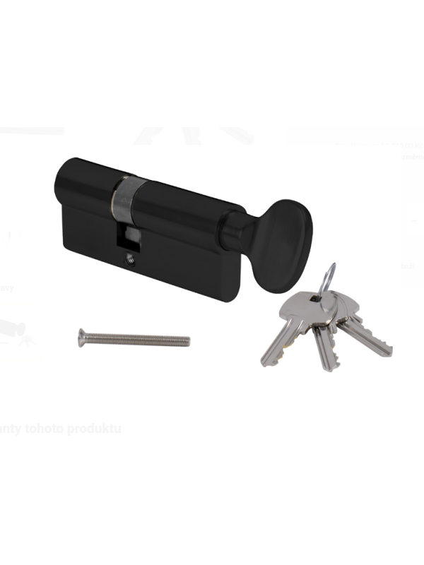 Stavební cylindrická vložka - s knoflíkem AL BS - Černá matná