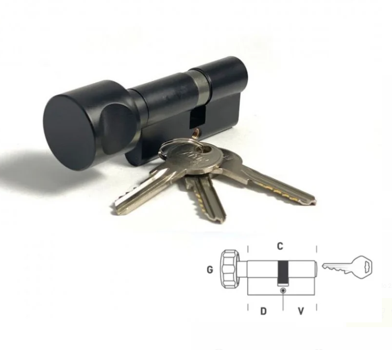 Bezpečnostní vložka 70S - s knoflíkem (bez karty) - Černá matná