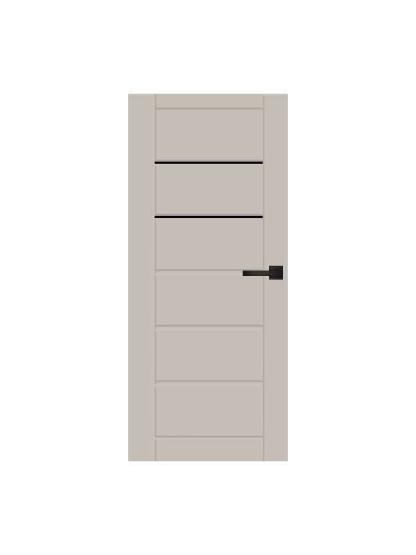 Interiérové dveře VASCO Doors - PRIMO 3, SKLADEM, 80L, černé sklo, wc