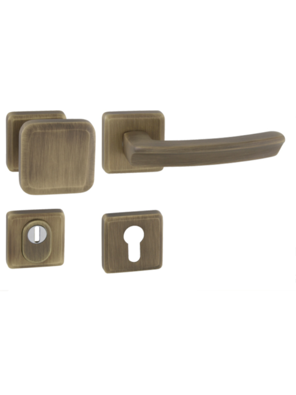 MP Kování MI - QB SECUR / ARTE  HR - OGS Bronz česaný mat - Rozetové bezpečnostní kování