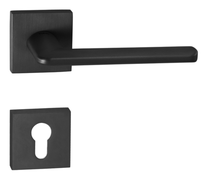 MP Kování - TI ELIPTICA HR 3098Q - BS  černá mat  - Klika s hranatou rozetou