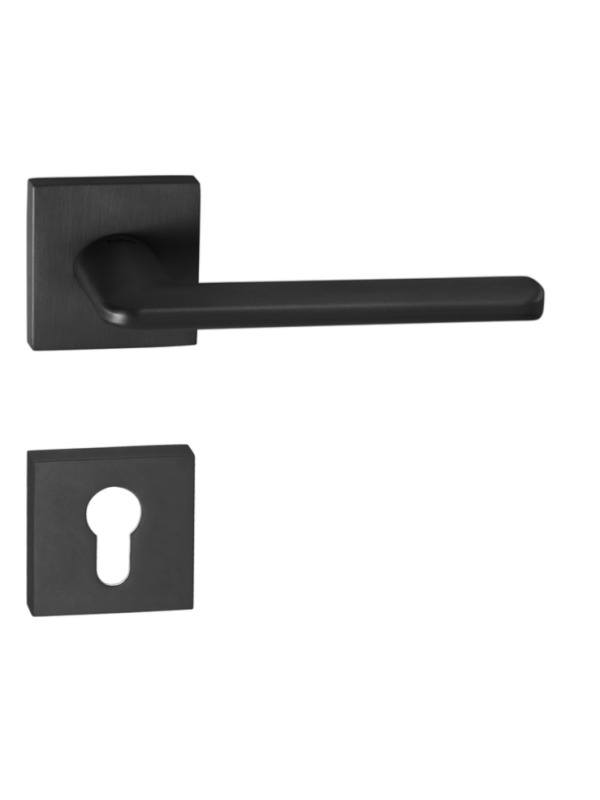 MP Kování - TI ELIPTICA HR 3098Q - BS  černá mat  - Klika s hranatou rozetou