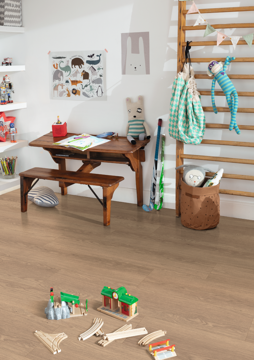 FloorClic COUNTRY AQ 32 V Large FV 82134 Dub Baronia hnědý - laminát
