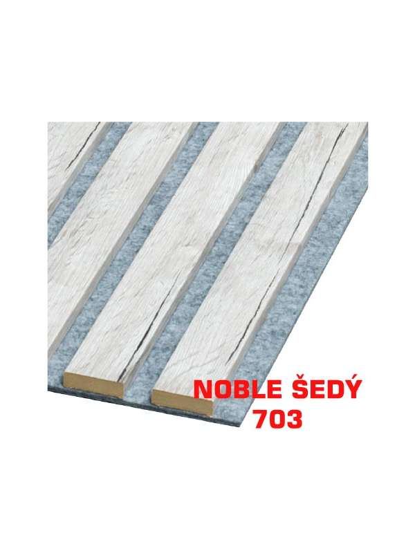 Kospan NOBLE - Dekorační akustický filcový panel na zeď - 27 x 275 cm - 0,74m²- šedý filc
