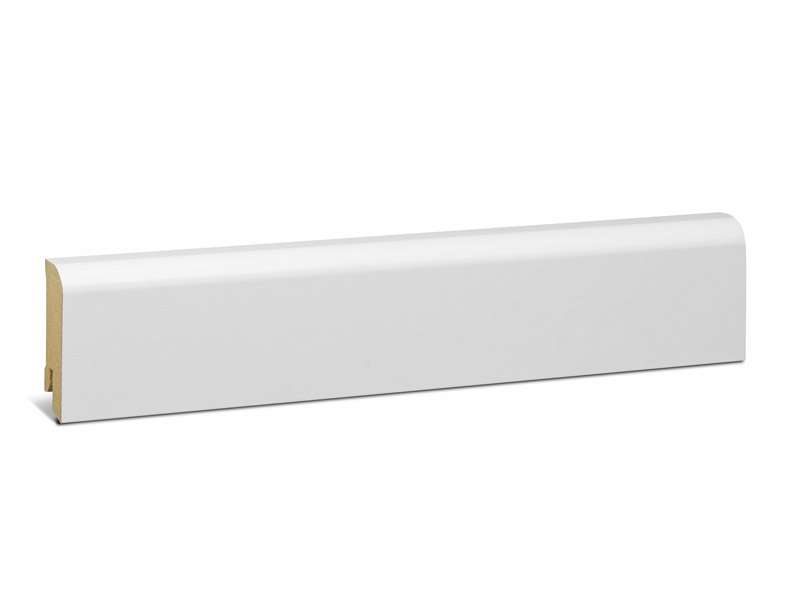 Bílá soklová obvodová lišta MDF, fólie - 19x60mm, 2,5m  zaoblená MODERN 60