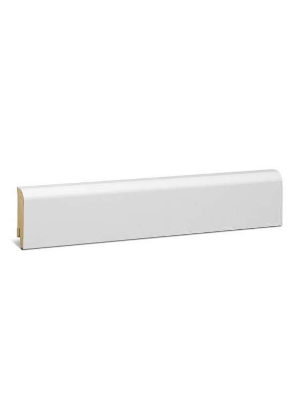 Bílá soklová obvodová lišta MDF 609 , fólie - 19x60mm, 2,4m  zaoblená