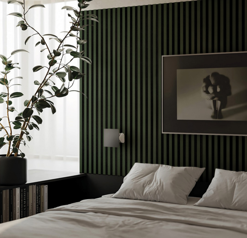 WOHNARTIG SPAZIO - Dekorační akustický filcový panel na zeď - 27 x 260 cm - 0,70m²- černý filc