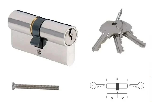 Bezpečnostní vložka 60S (bez karty) - 30/30 60mm - nikl perla