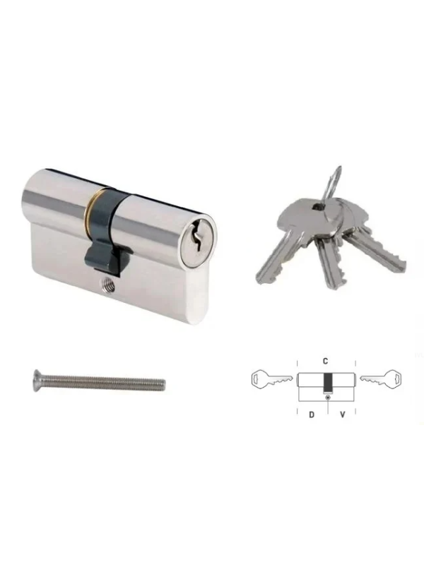 Bezpečnostní vložka 60S (bez karty) - 30/30 60mm - nikl perla