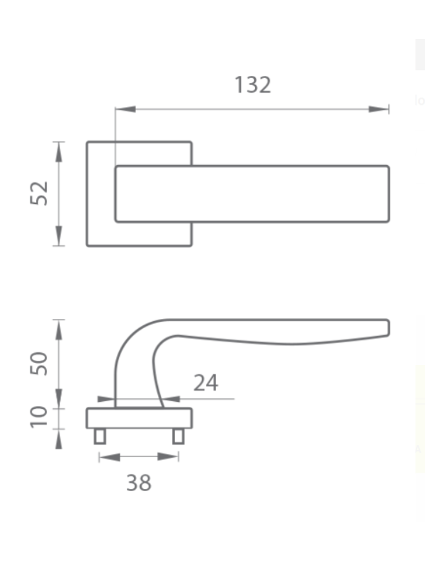 MP Kování - MP CYNTHIA HR - BS/OC černá mat/chrom lesklý - Klika s hranatou rozetou