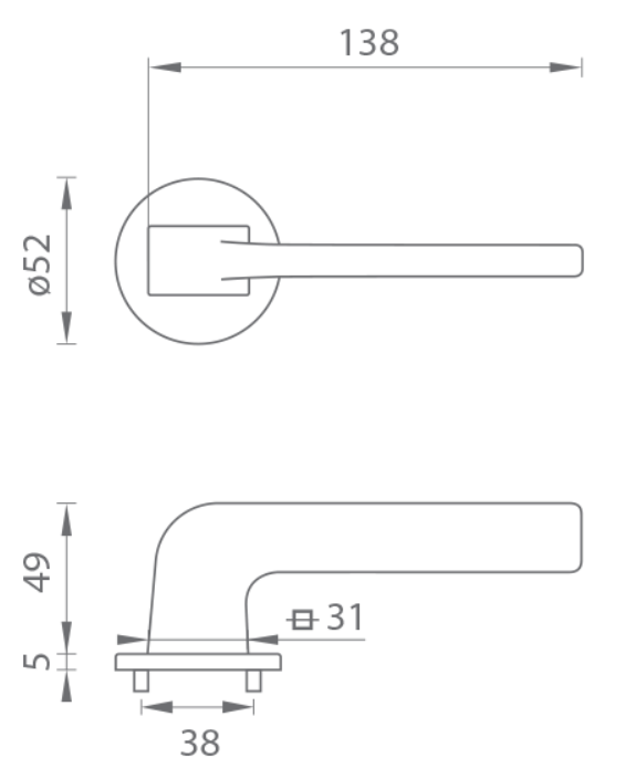 MP Kování - TI DARA R 4007 5S - NP Nikl perla - Klika s kulatou rozetou