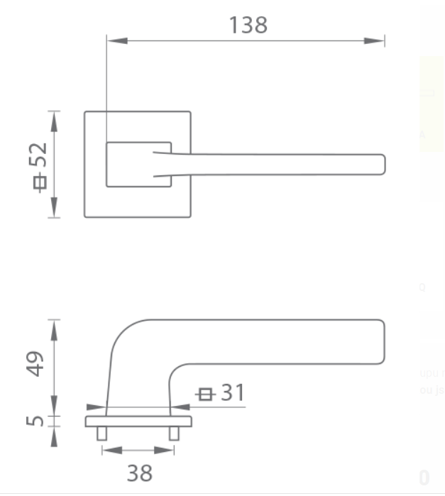 MP Kování - TI DARA HR 4007 5S - NP Nikl perla - Klika s hranatou rozetou